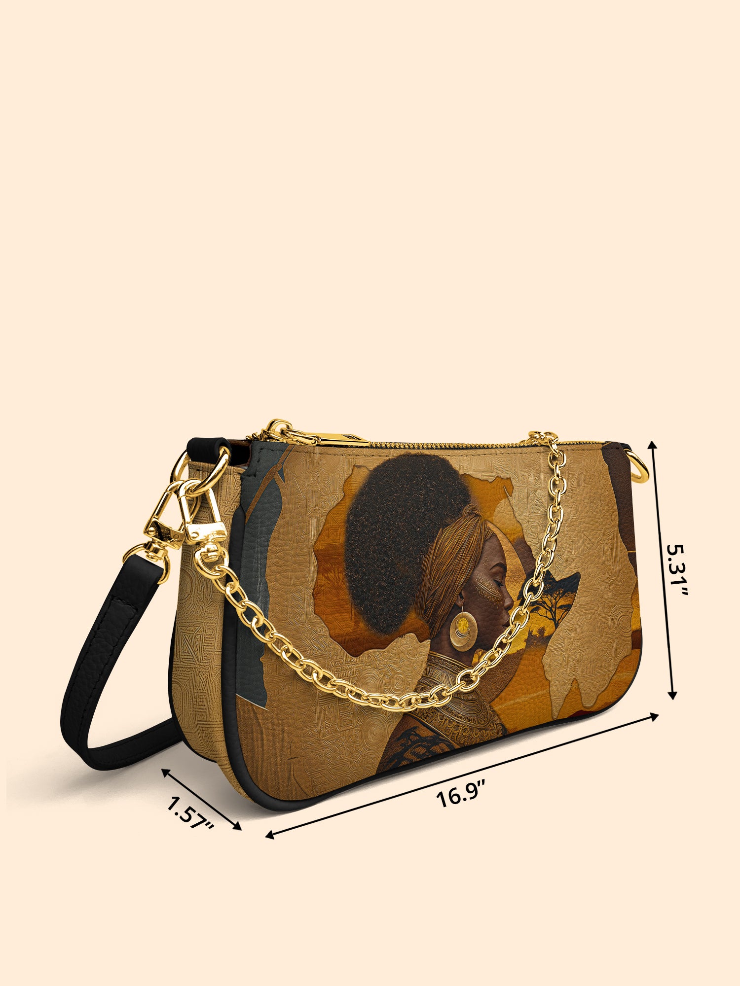 African Tribe Woman Classic Zip Pochette QR0HH028