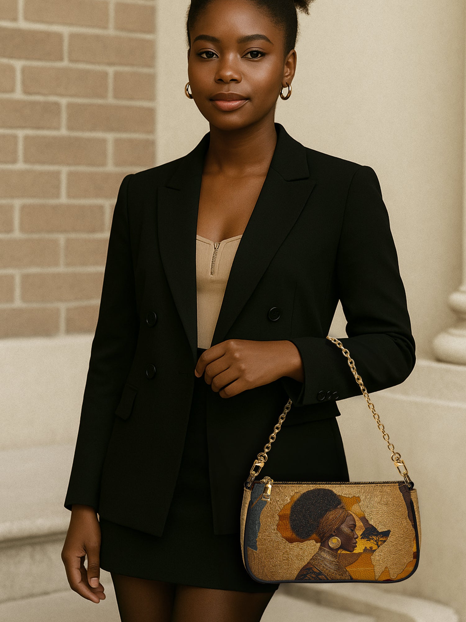 African Tribe Woman Classic Zip Pochette QR0HH028