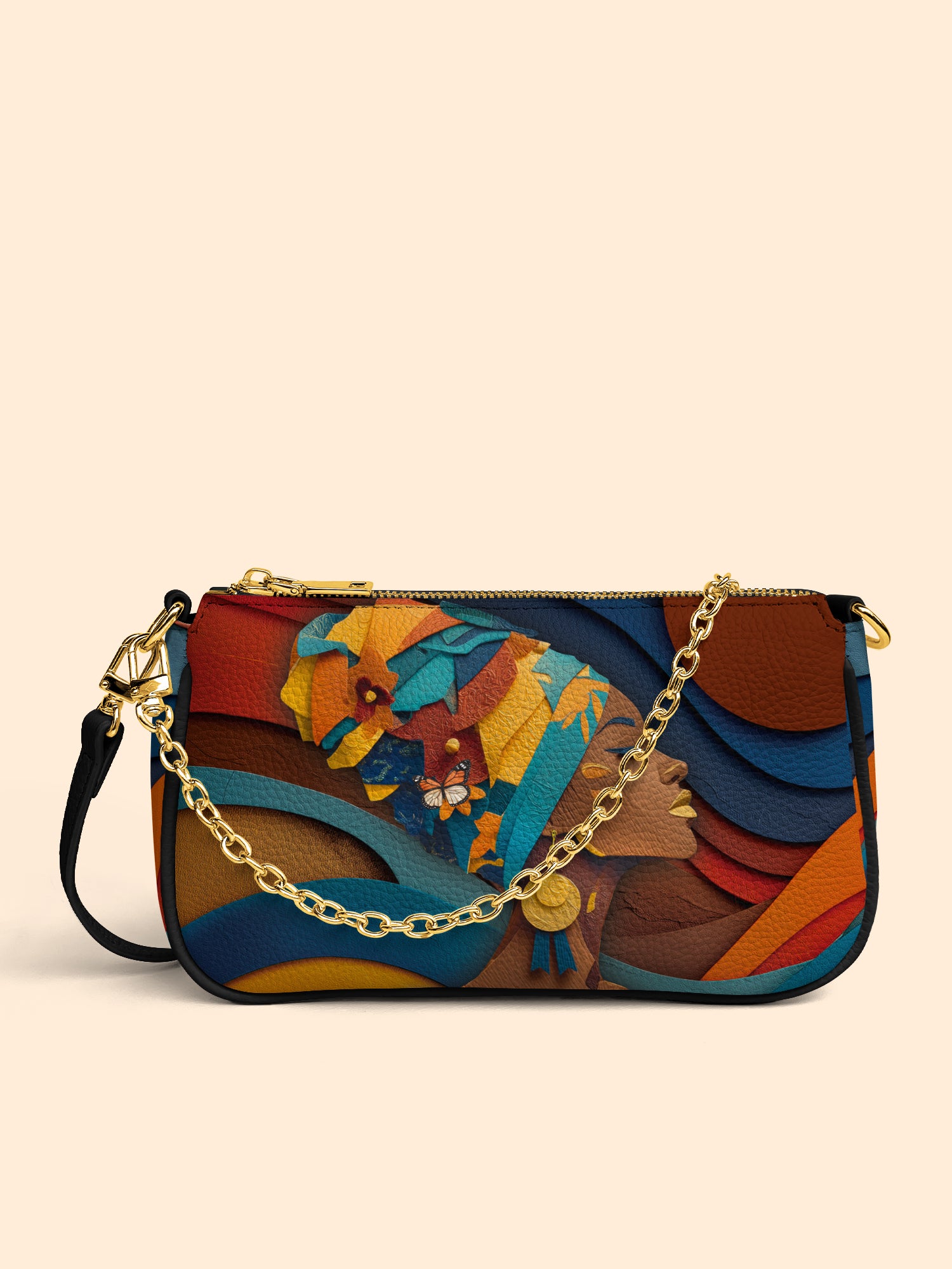 Woman in Headwrap Classic Zip Pochette QR0HH026
