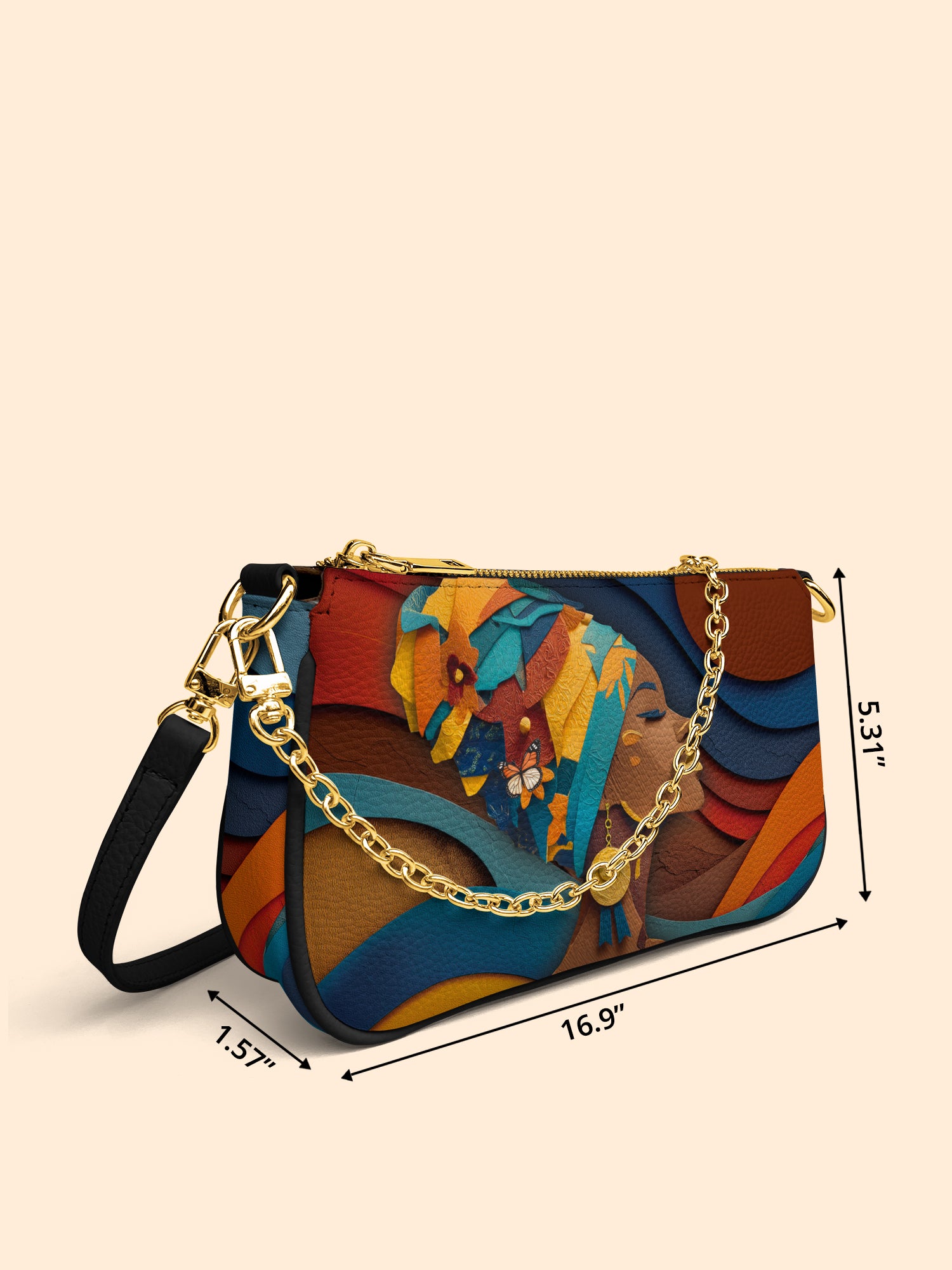 Woman in Headwrap Classic Zip Pochette QR0HH026