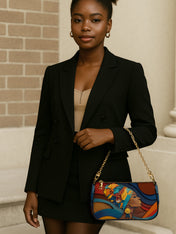 Woman in Headwrap Classic Zip Pochette QR0HH026