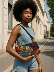 Woman in Headwrap Classic Zip Pochette QR0HH026