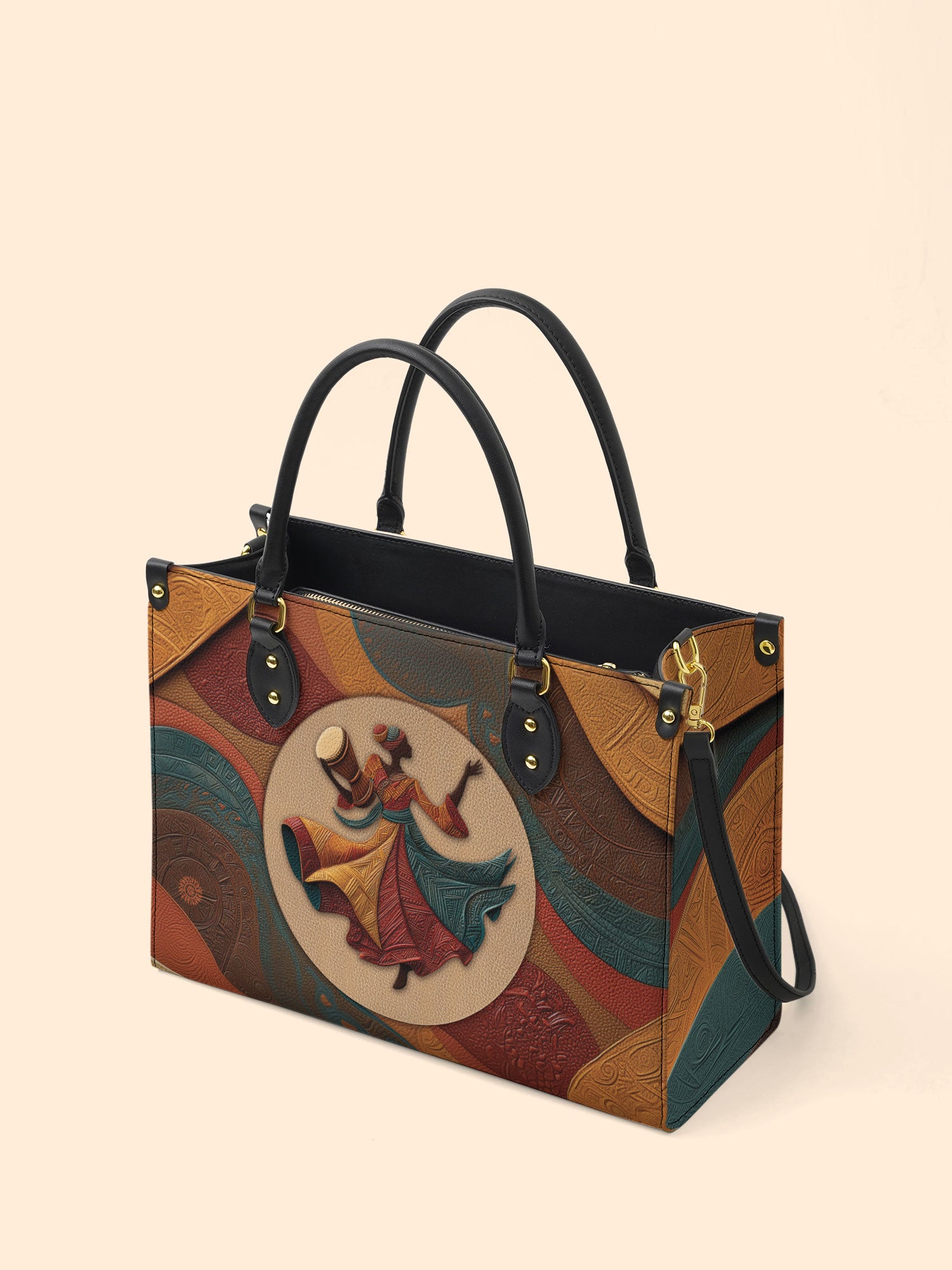 Dancing Rhythm Premium Leather Handbag QR0XD181