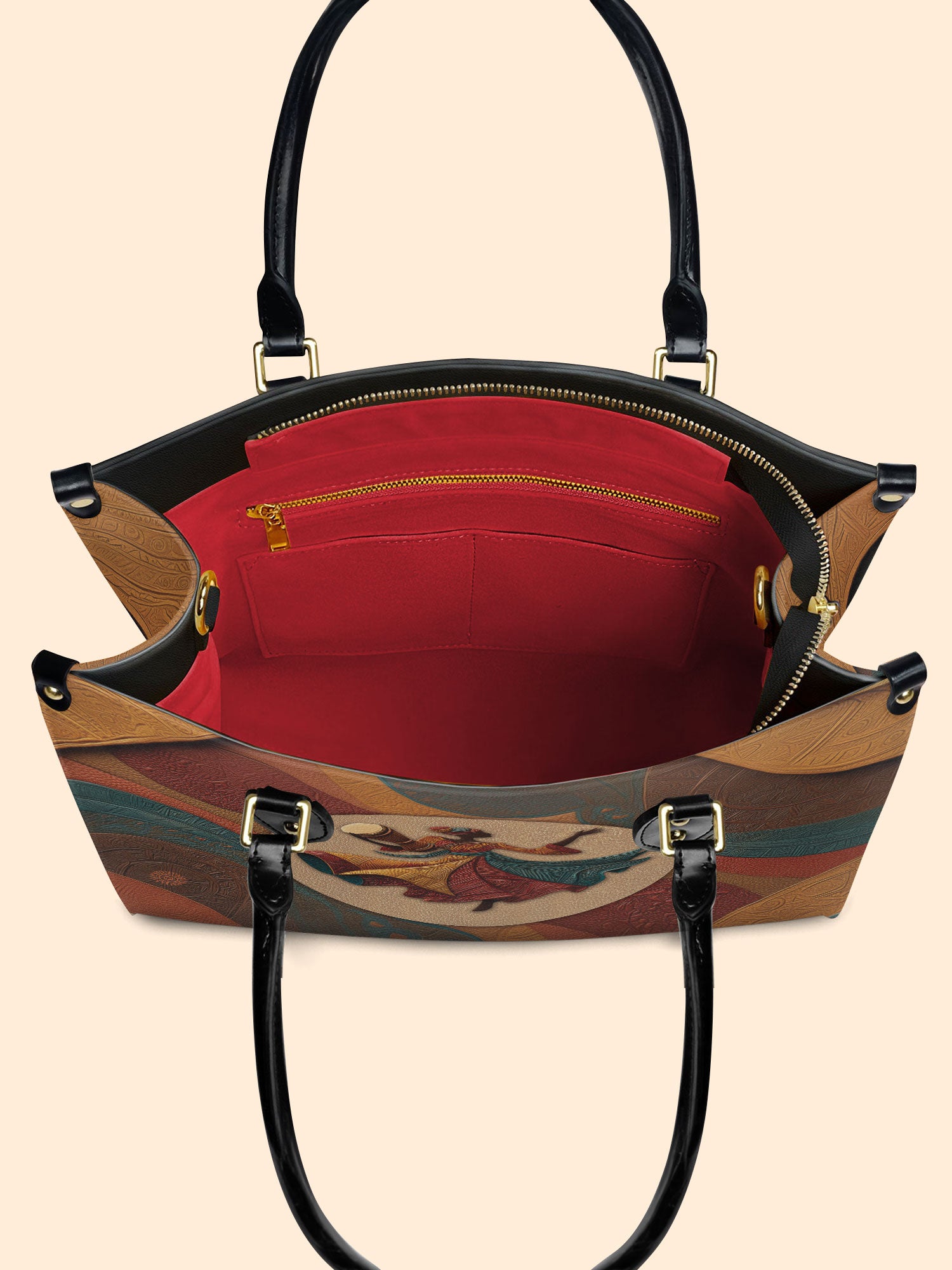 Dancing Rhythm Premium Leather Handbag QR0XD181