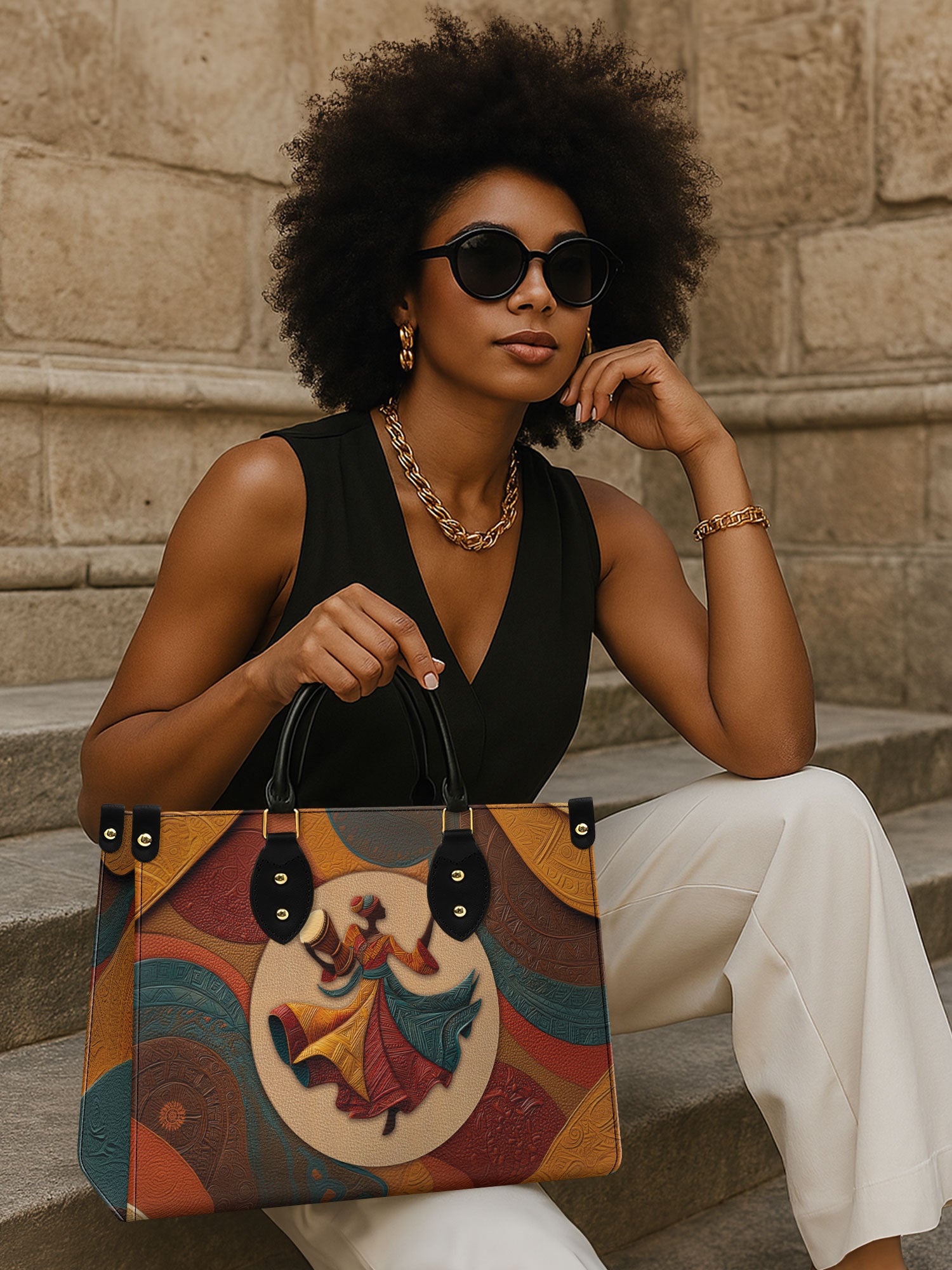 Dancing Rhythm Premium Leather Handbag QR0XD181