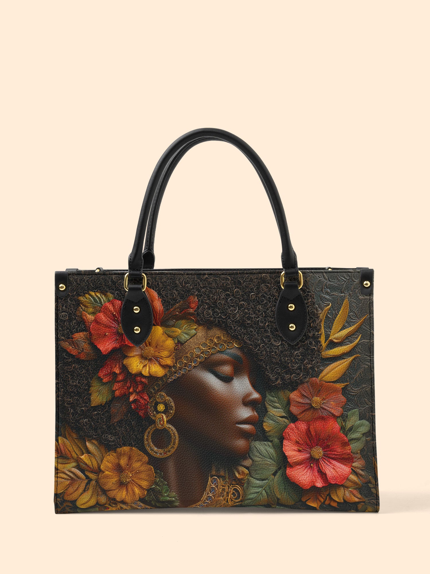 Floral Grace Premium Leather Handbag QR0XD184