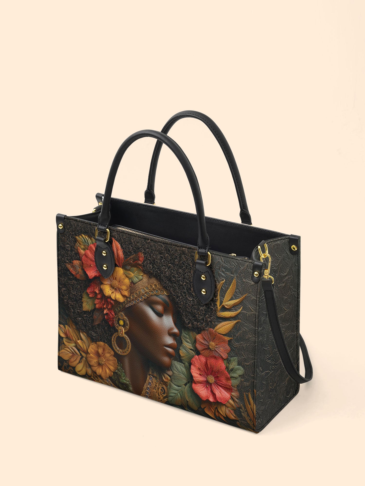 Floral Grace Premium Leather Handbag QR0XD184