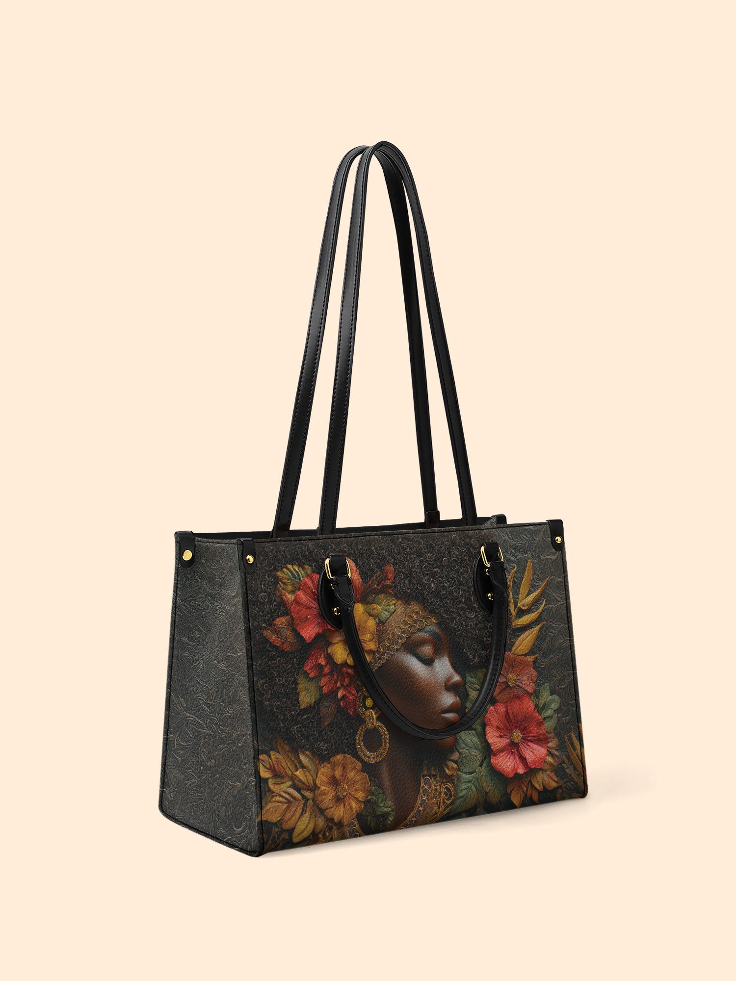 Floral Grace Premium Leather Handbag QR0XD184