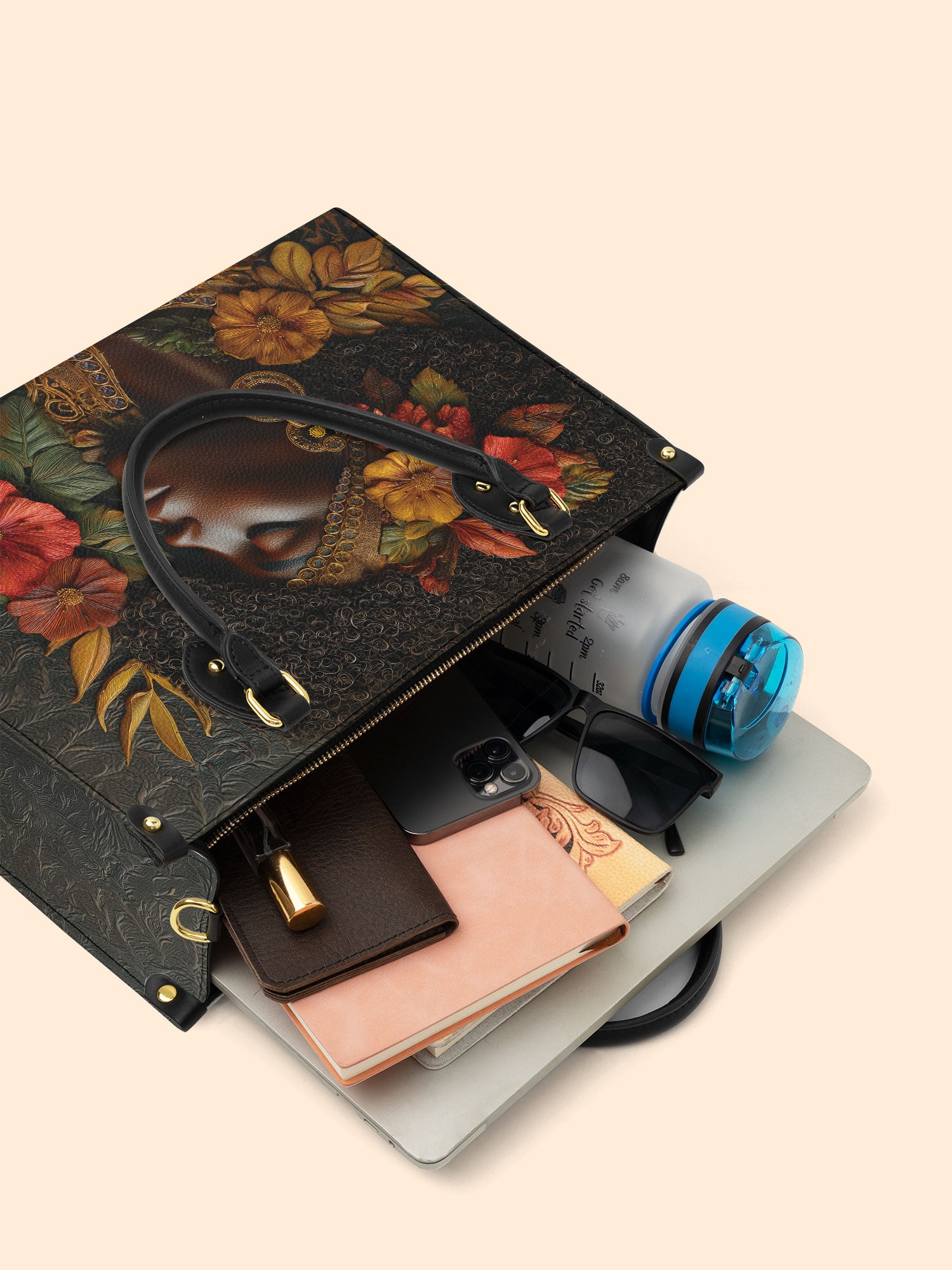 Floral Grace Premium Leather Handbag QR0XD184