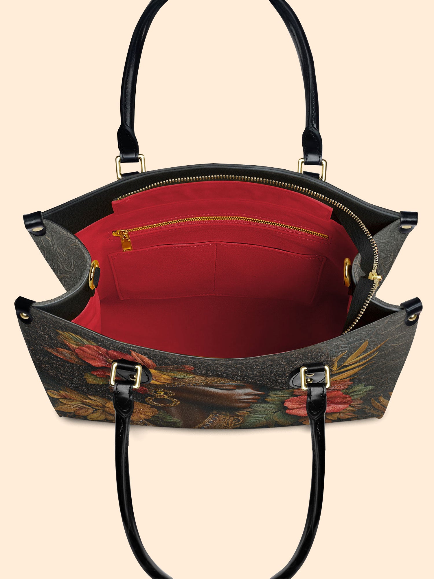 Floral Grace Premium Leather Handbag QR0XD184