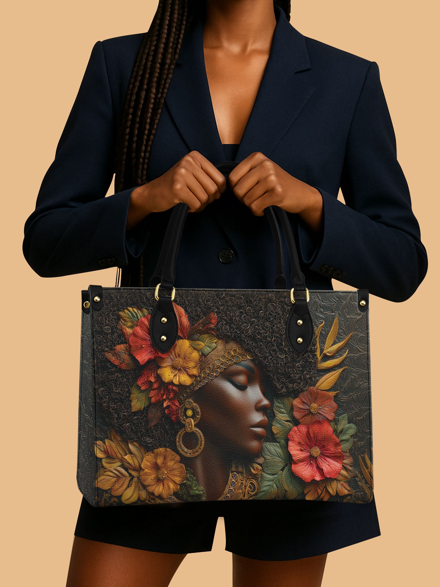 Floral Grace Premium Leather Handbag QR0XD184