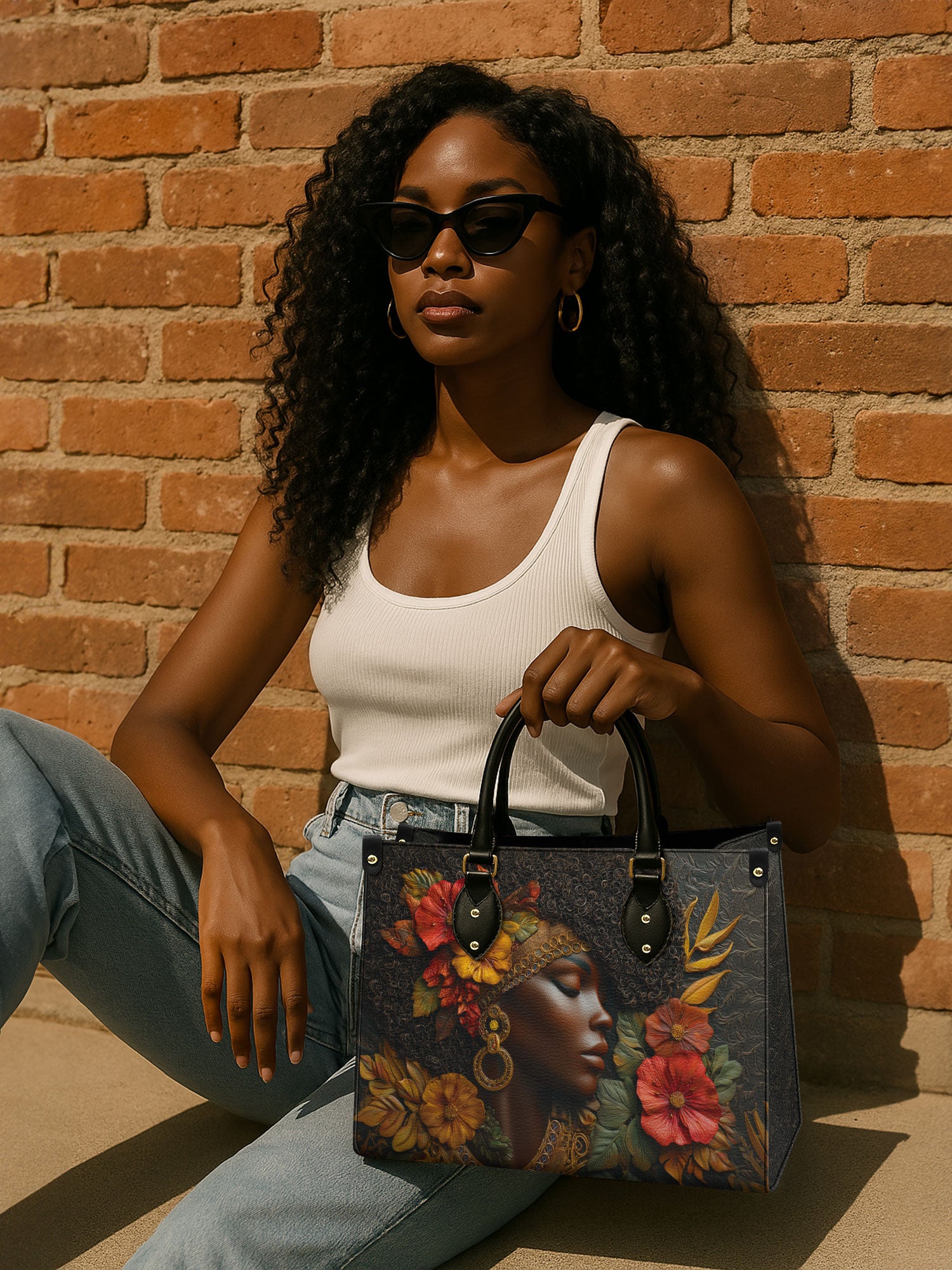 Floral Grace Premium Leather Handbag QR0XD184