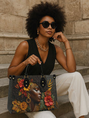 Floral Grace Premium Leather Handbag QR0XD184