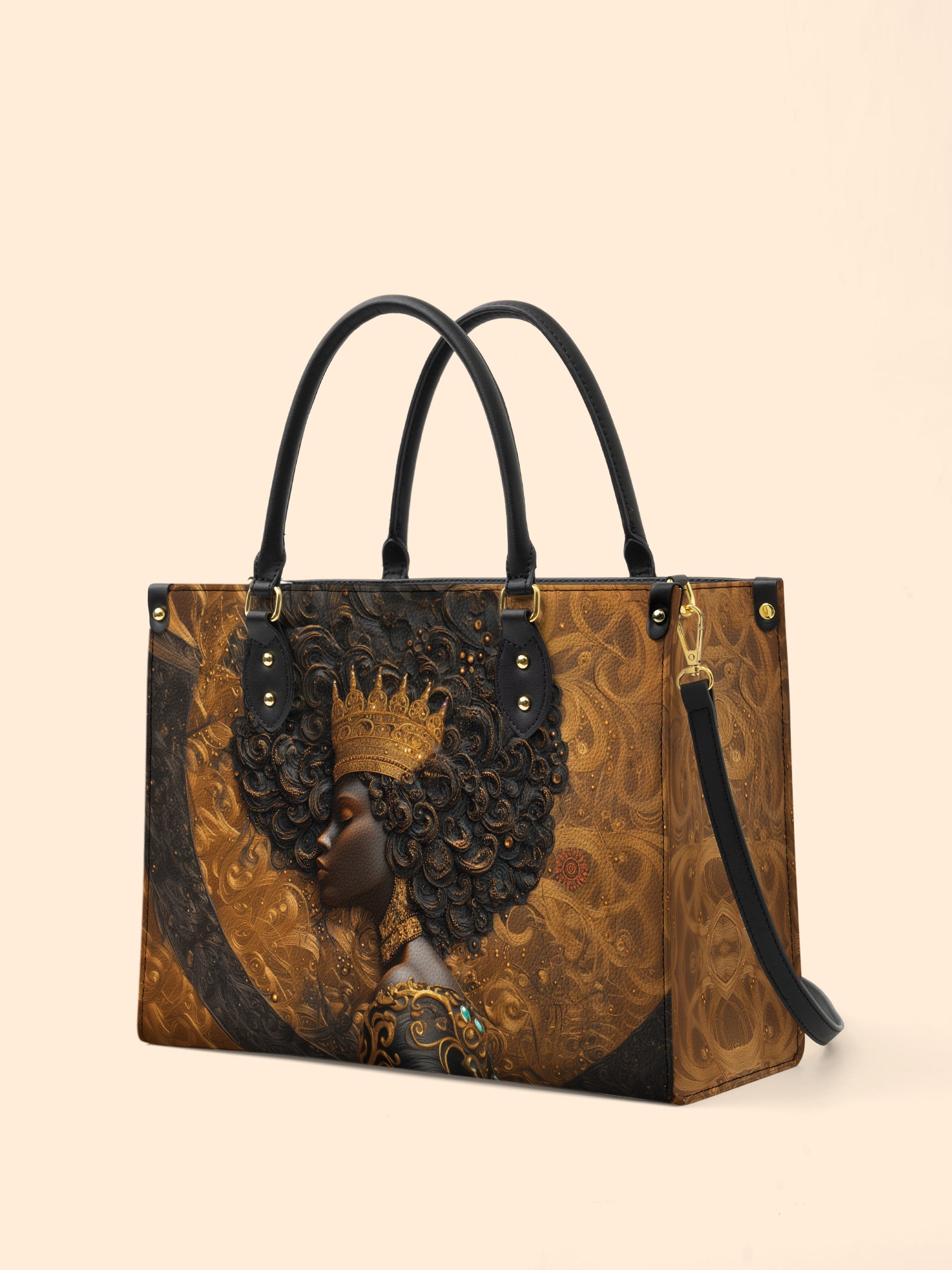 Melanin Spell Premium Leather Handbag QR0XD193