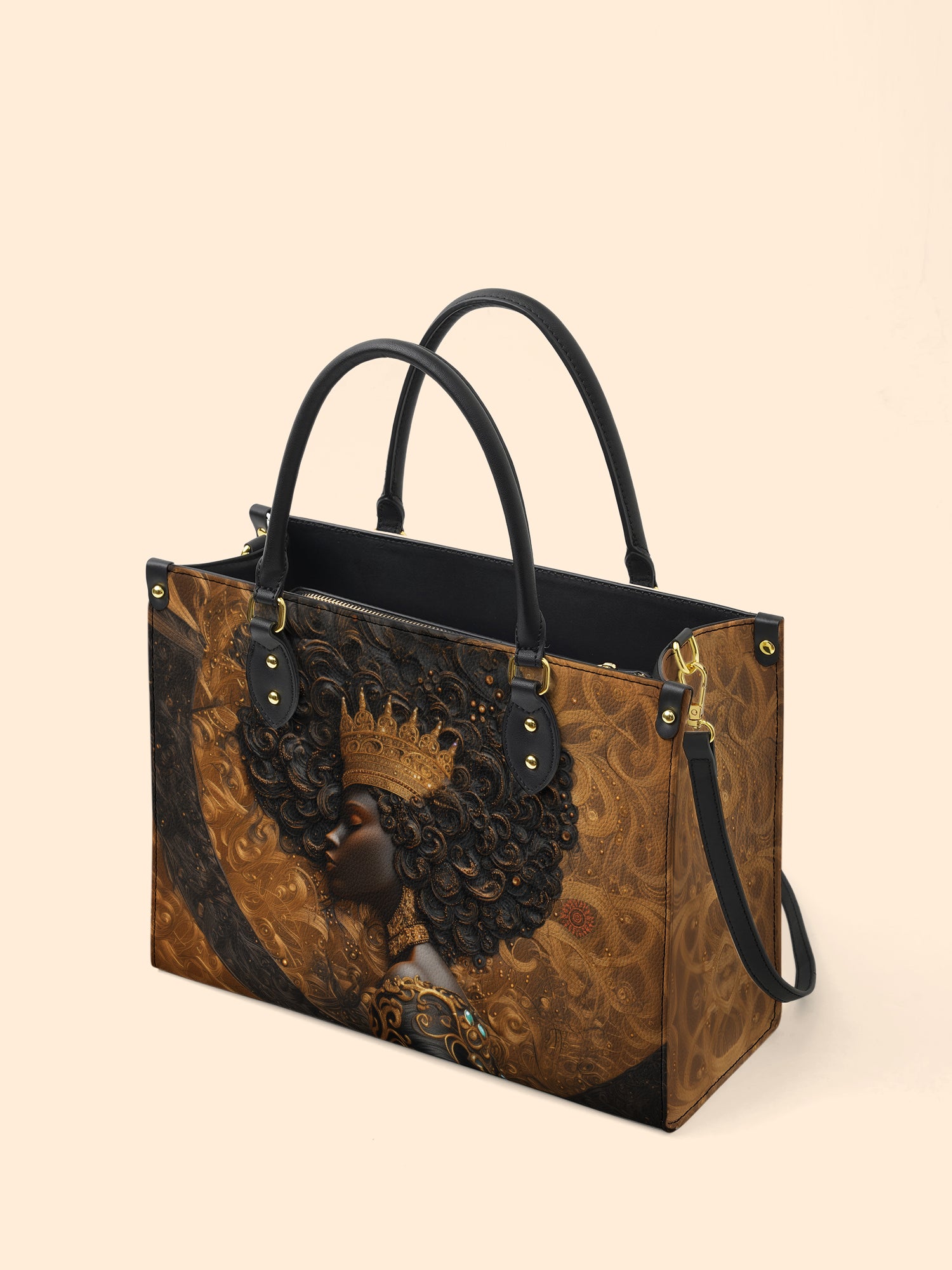 Melanin Spell Premium Leather Handbag QR0XD193