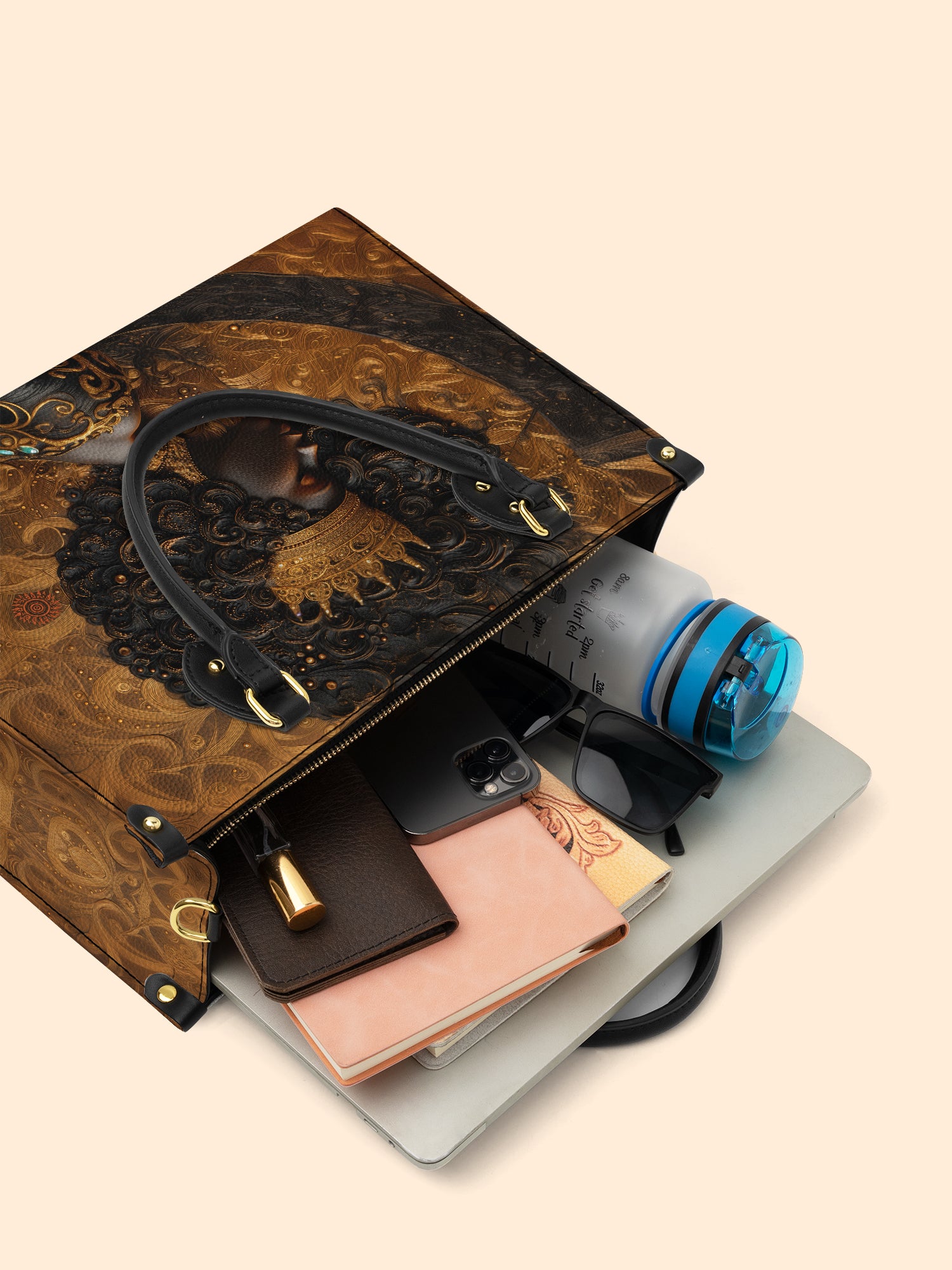 Melanin Spell Premium Leather Handbag QR0XD193