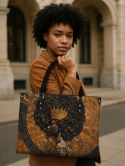 Melanin Spell Premium Leather Handbag QR0XD193