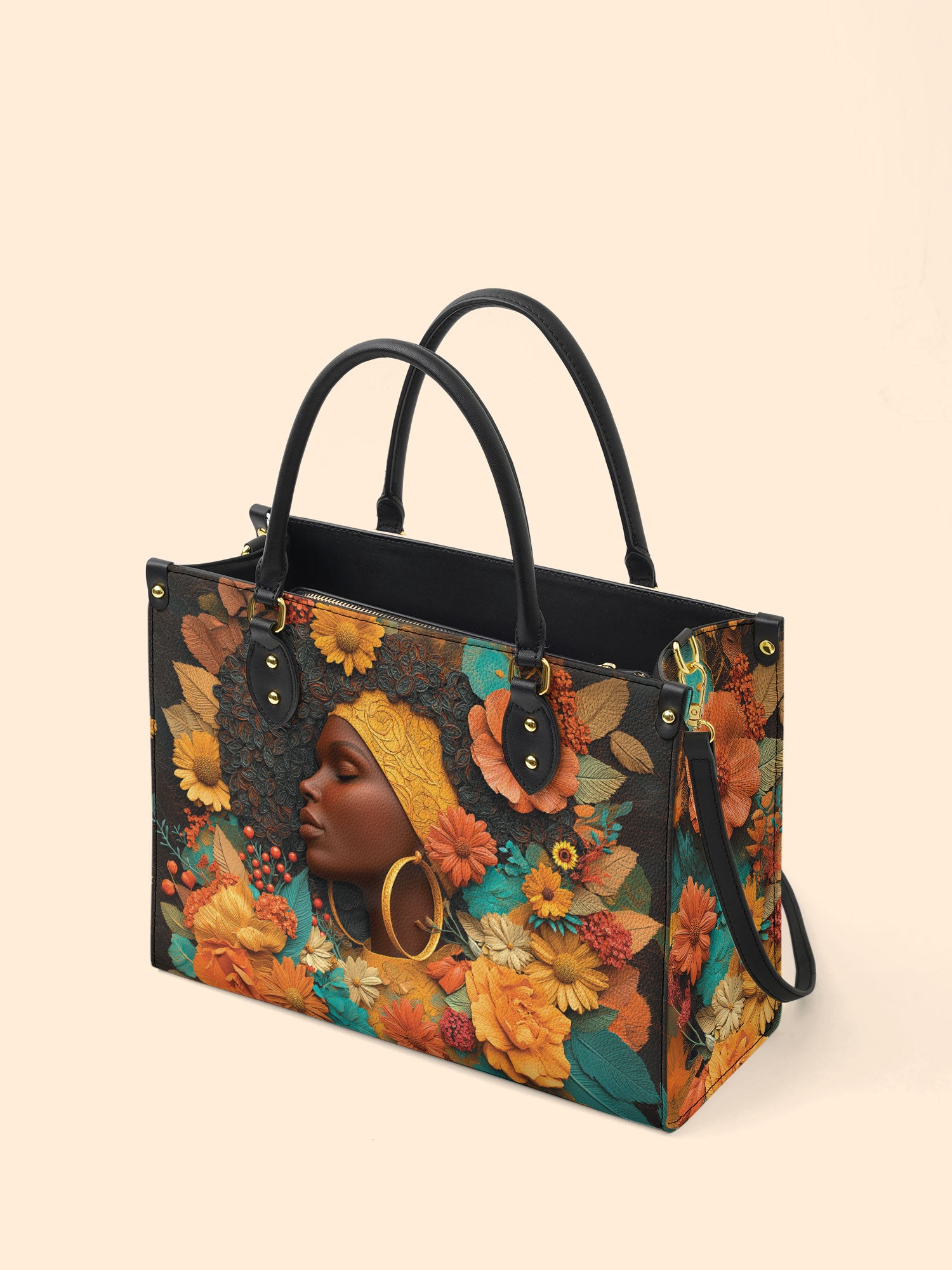 Crowned In Bloom Premium Leather Handbag QR0XD208