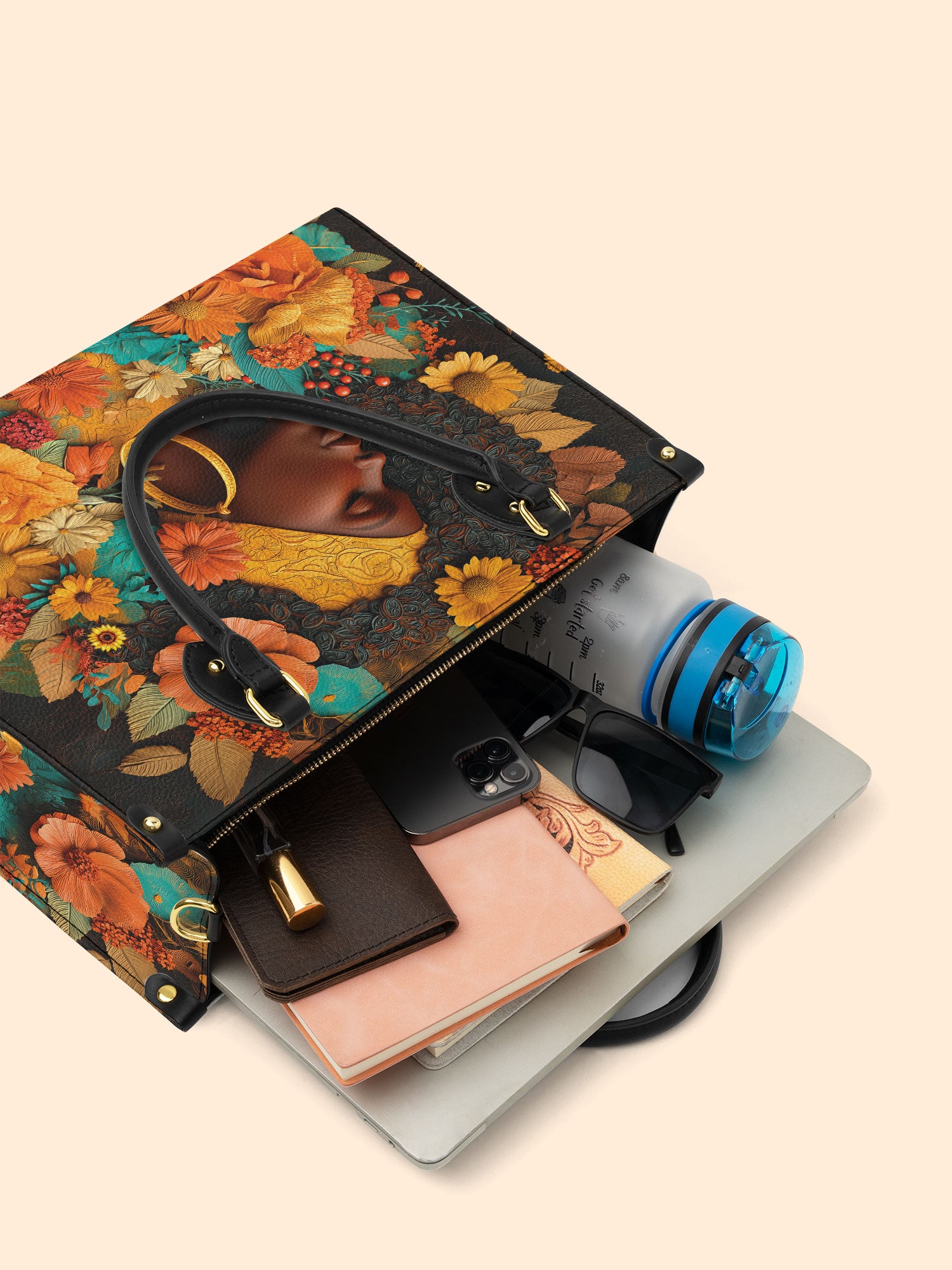 Crowned In Bloom Premium Leather Handbag QR0XD208