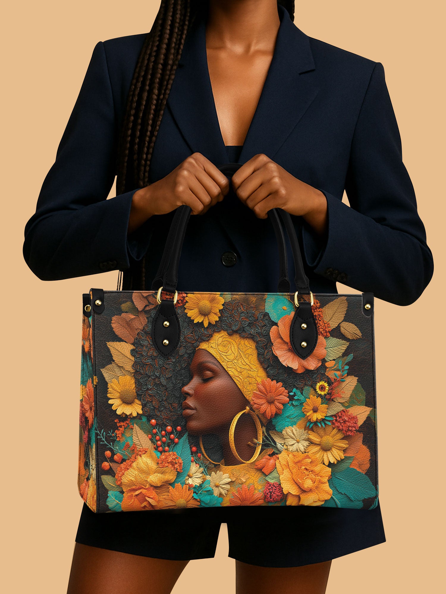 Crowned In Bloom Premium Leather Handbag QR0XD208