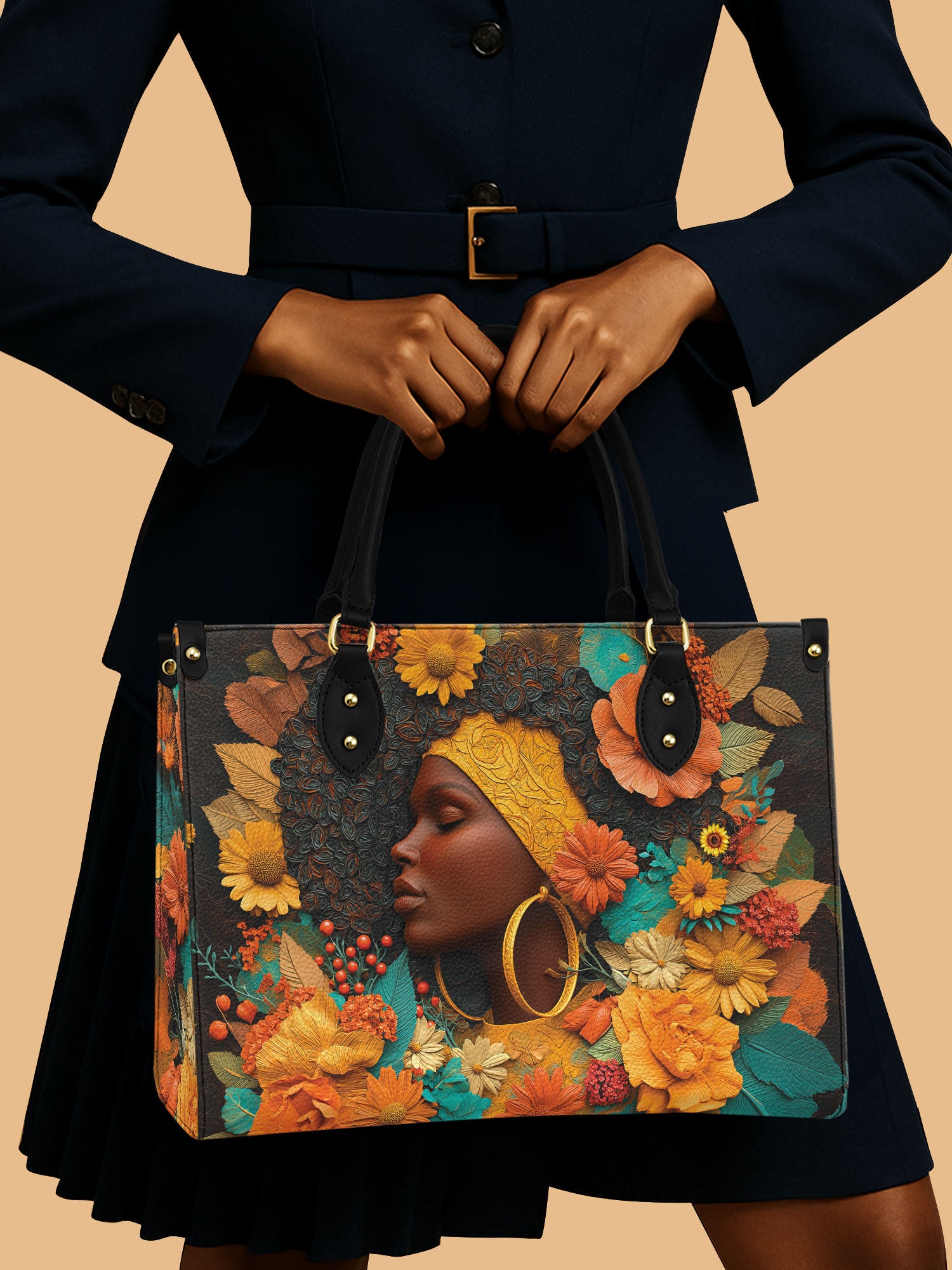 Crowned In Bloom Premium Leather Handbag QR0XD208