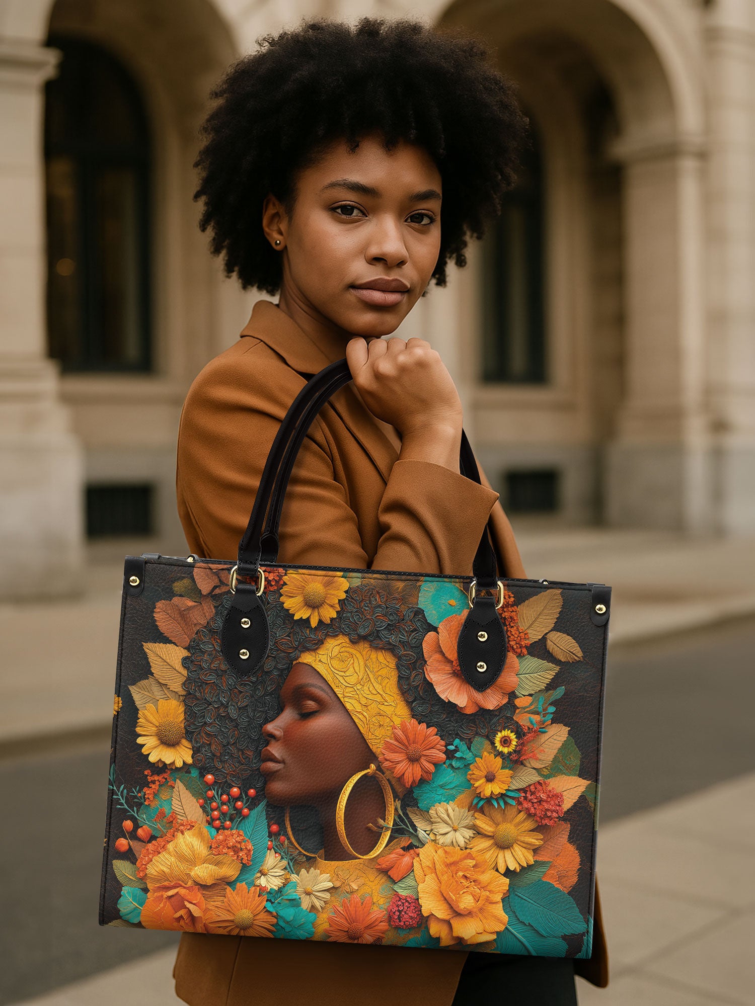 Crowned In Bloom Premium Leather Handbag QR0XD208