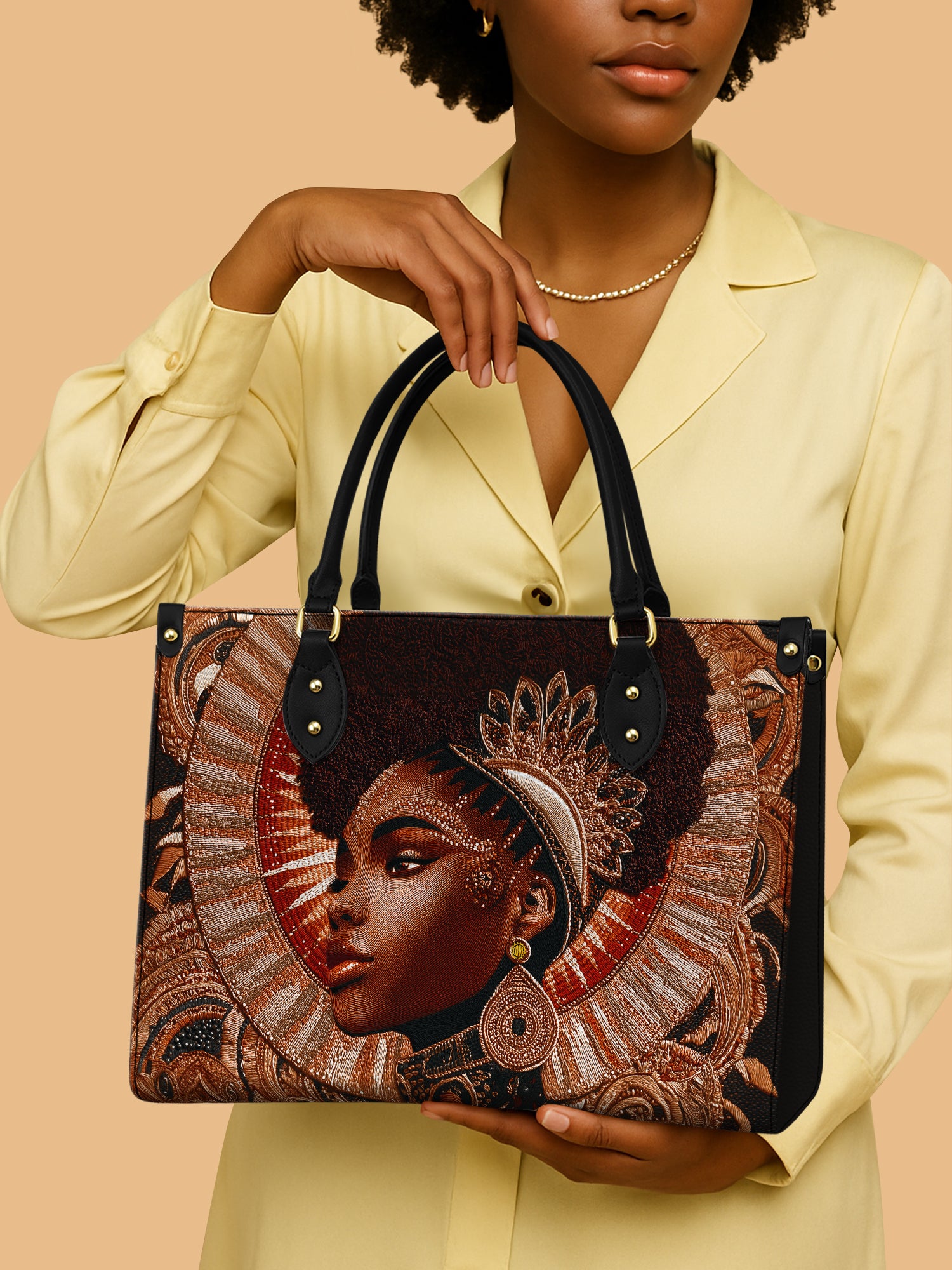 Cocoa Halo Premium Leather Handbag QR0XD223