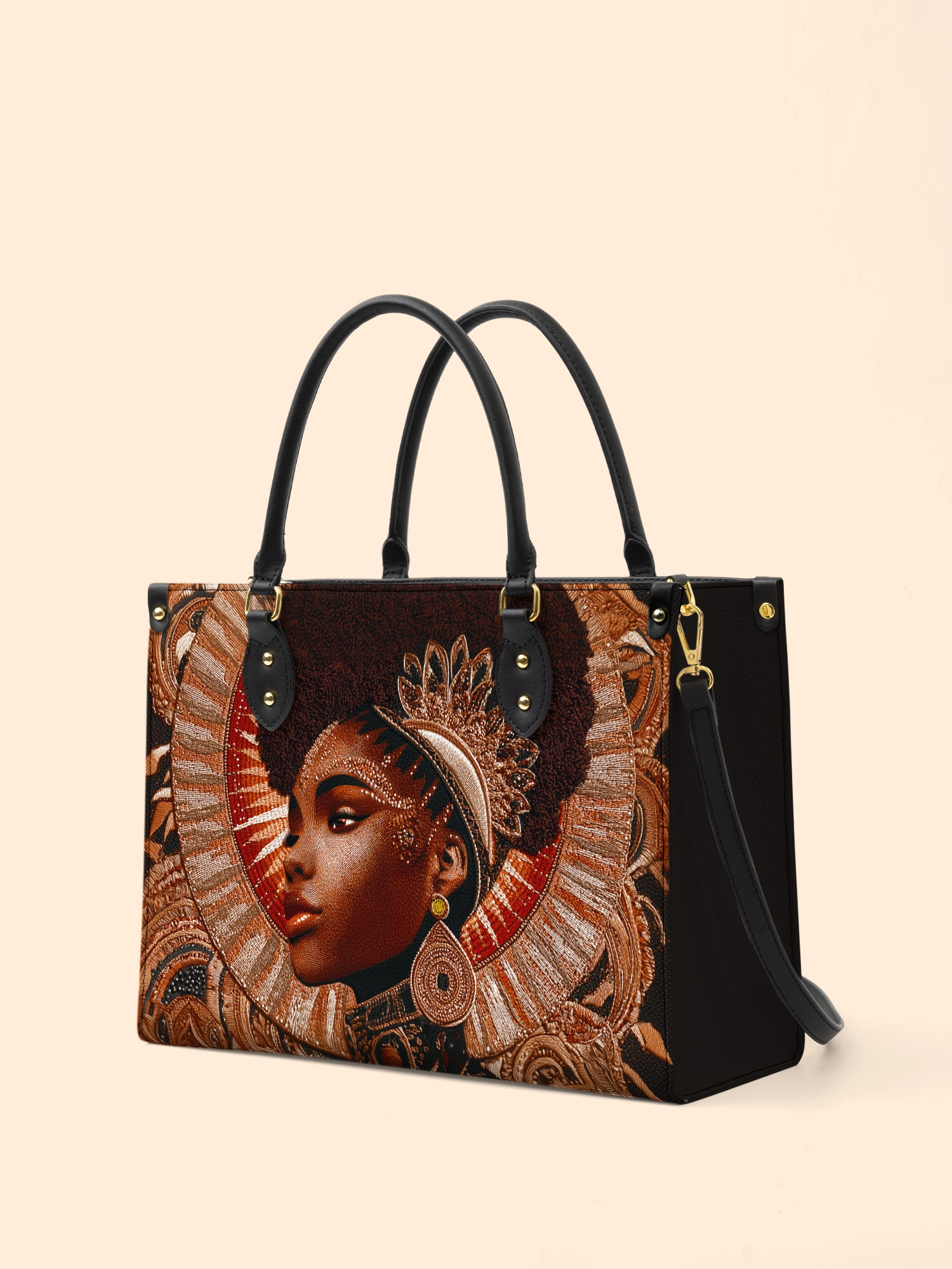 Cocoa Halo Premium Leather Handbag QR0XD223