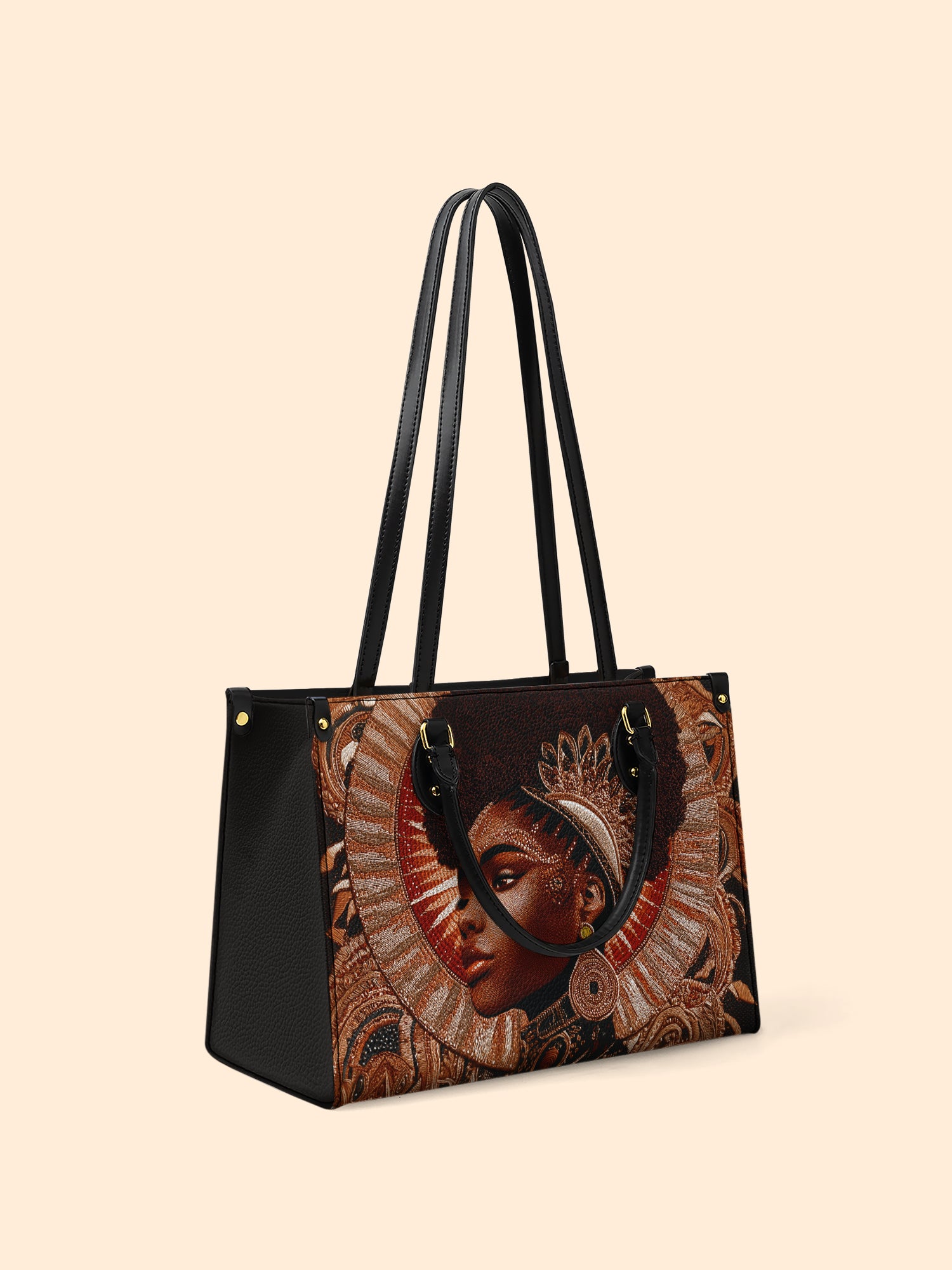 Cocoa Halo Premium Leather Handbag QR0XD223