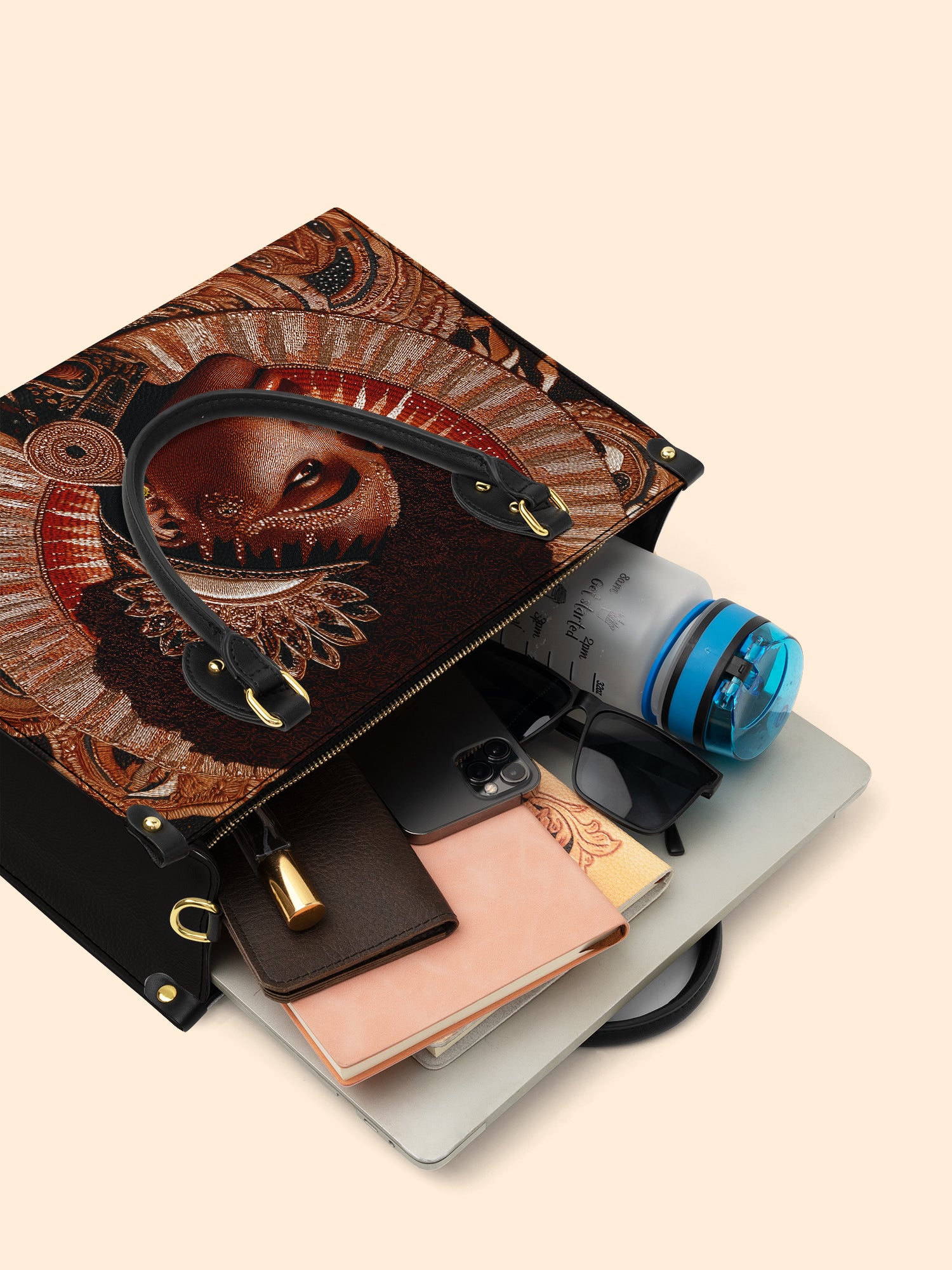 Cocoa Halo Premium Leather Handbag QR0XD223