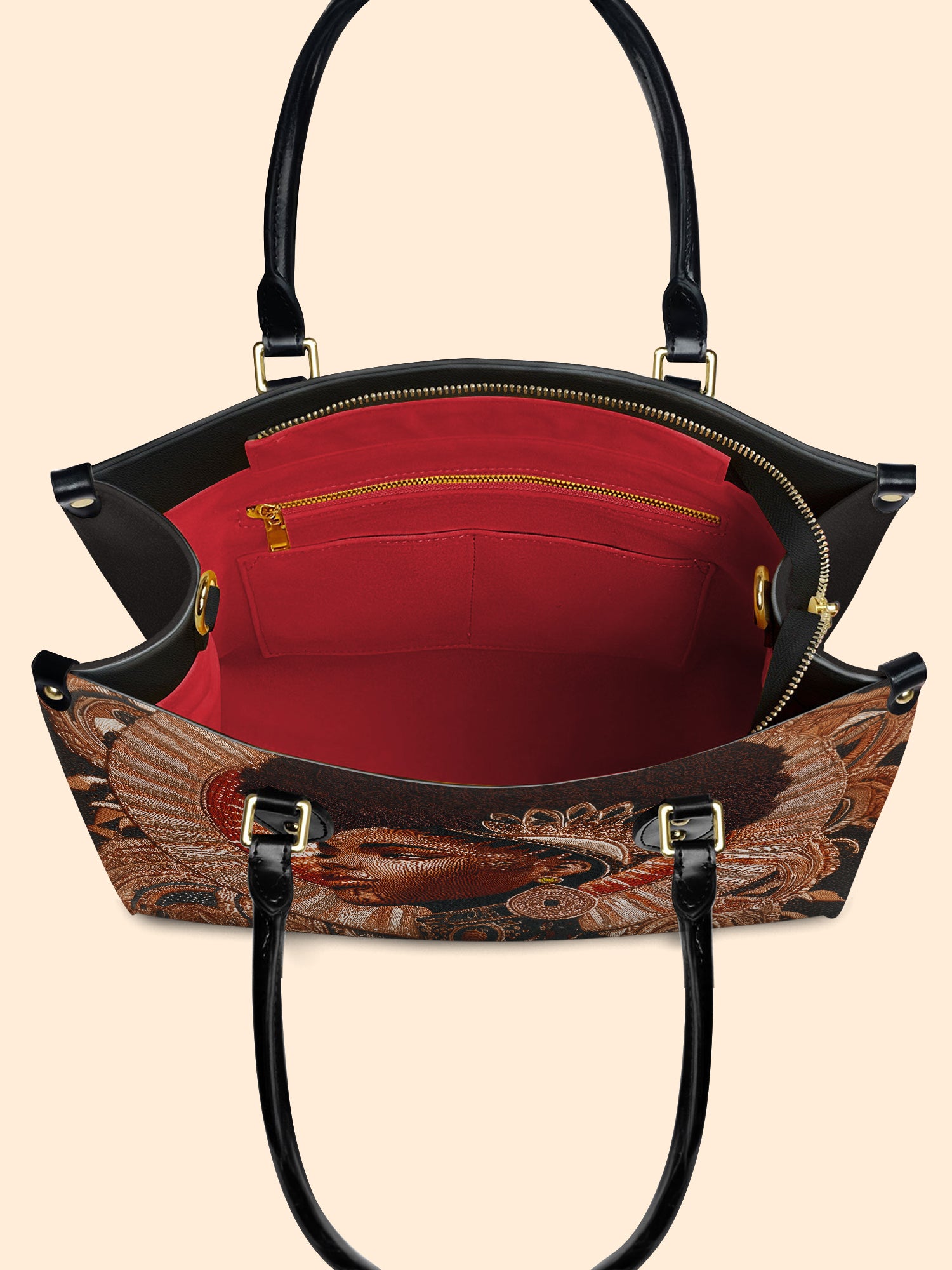 Cocoa Halo Premium Leather Handbag QR0XD223