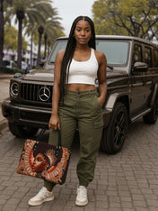 Cocoa Halo Premium Leather Handbag QR0XD223