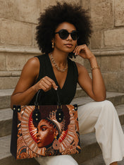 Cocoa Halo Premium Leather Handbag QR0XD223