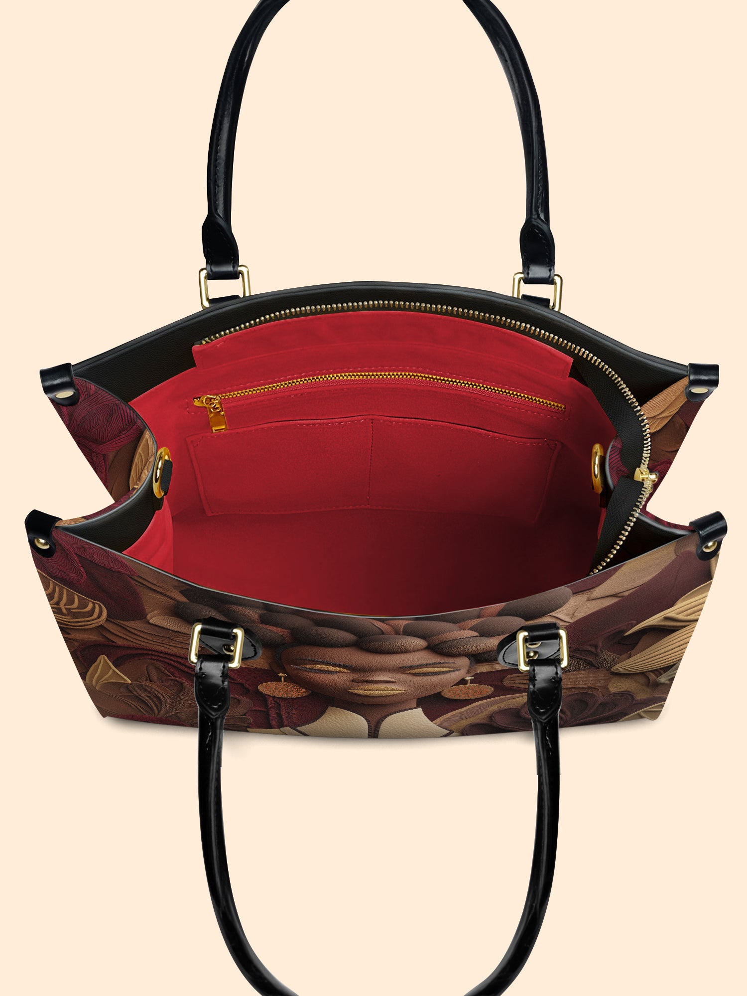 Crowned In Circle Premium Leather Handbag QR0TD139