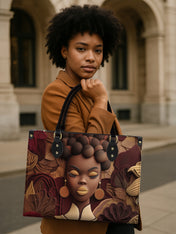 Crowned In Circle Premium Leather Handbag QR0TD139