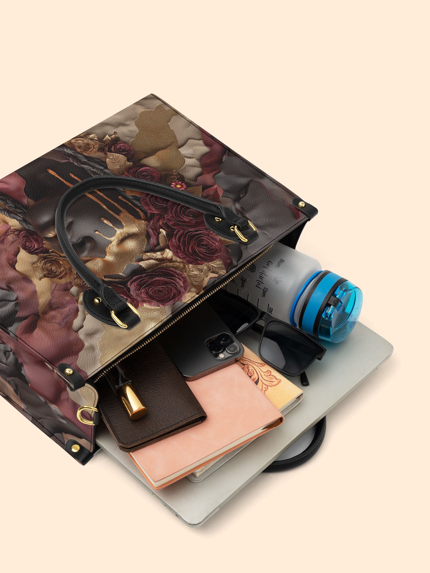 Dripping Petals Premium Leather Handbag QR0TD103