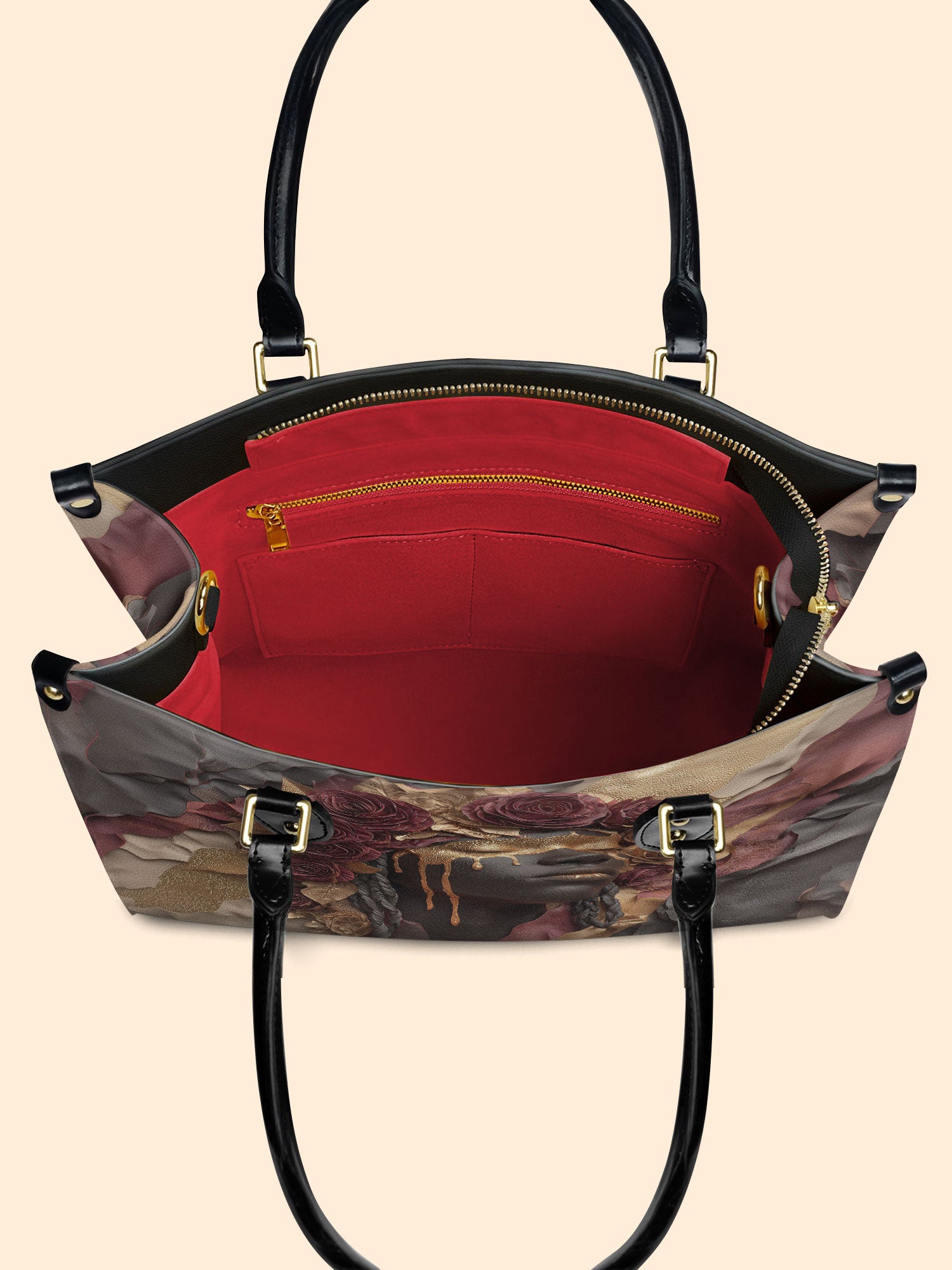 Dripping Petals Premium Leather Handbag QR0TD103