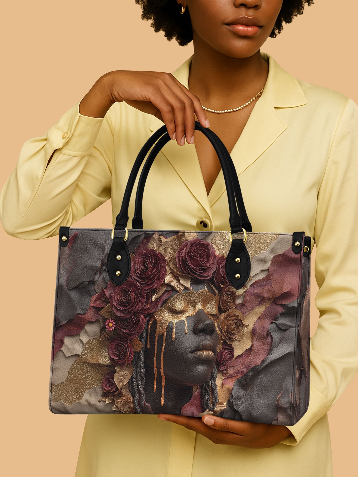 Dripping Petals Premium Leather Handbag QR0TD103