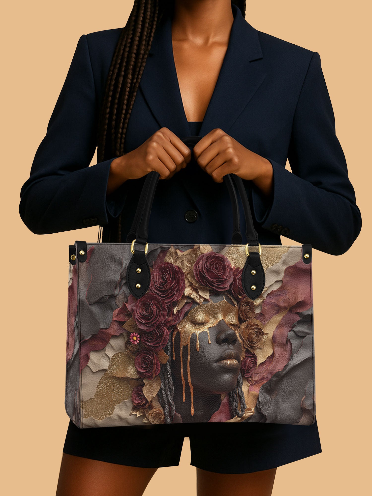 Dripping Petals Premium Leather Handbag QR0TD103