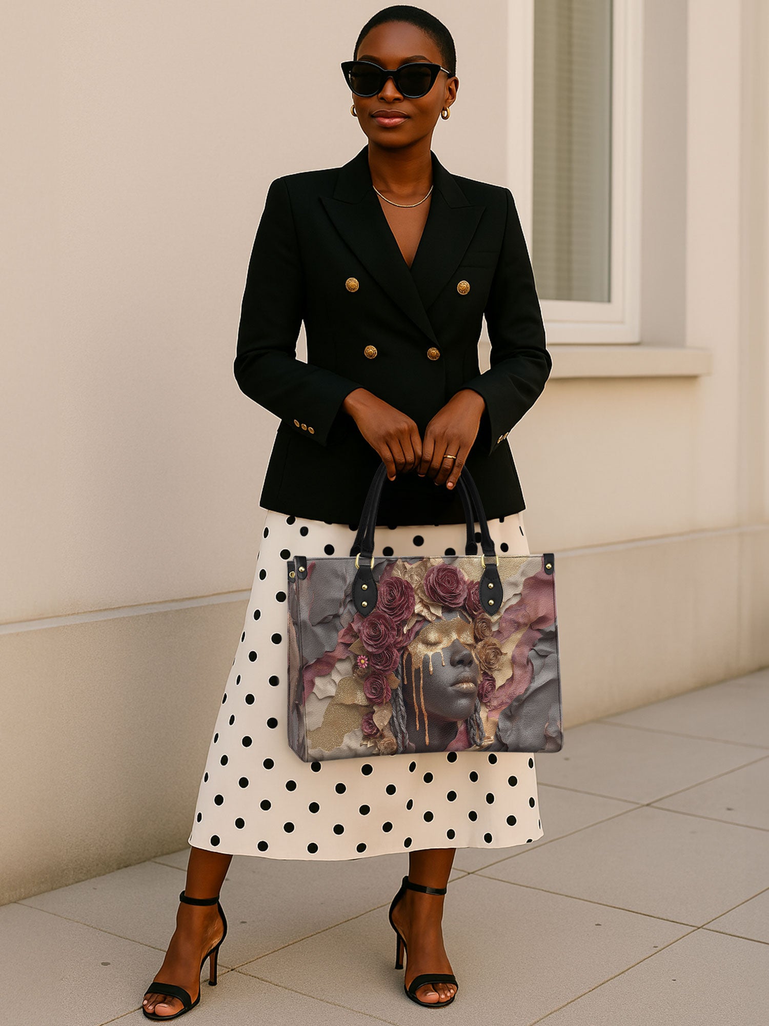 Dripping Petals Premium Leather Handbag QR0TD103