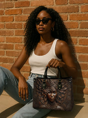 Ancestor Call Premium Leather Handbag QR0XD241