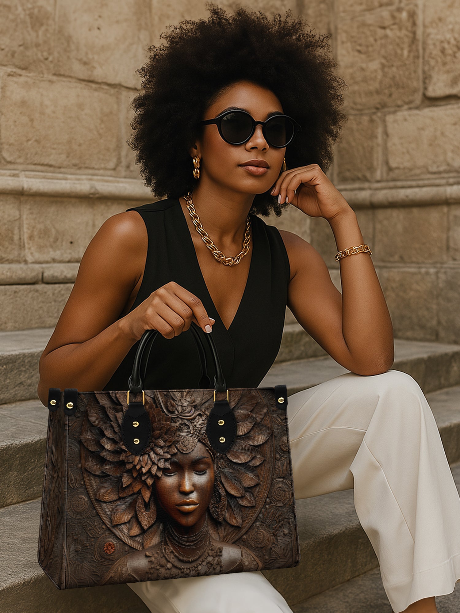 Ancestor Call Premium Leather Handbag QR0XD241