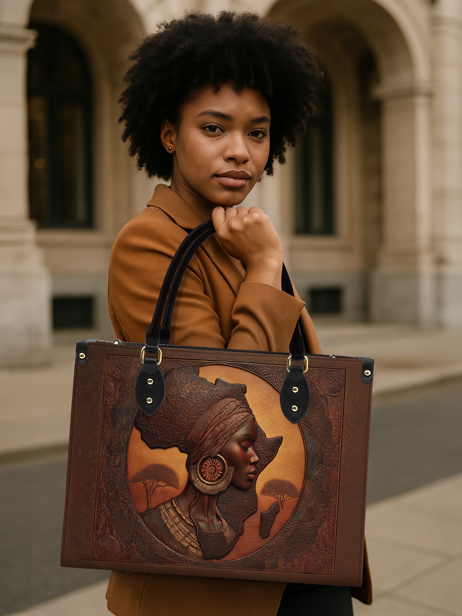 Earth & Africa Premium Leather Handbag QR0TD153