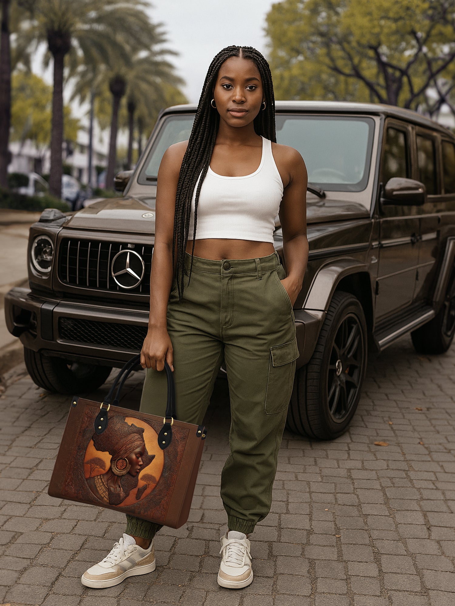 Earth & Africa Premium Leather Handbag QR0TD153