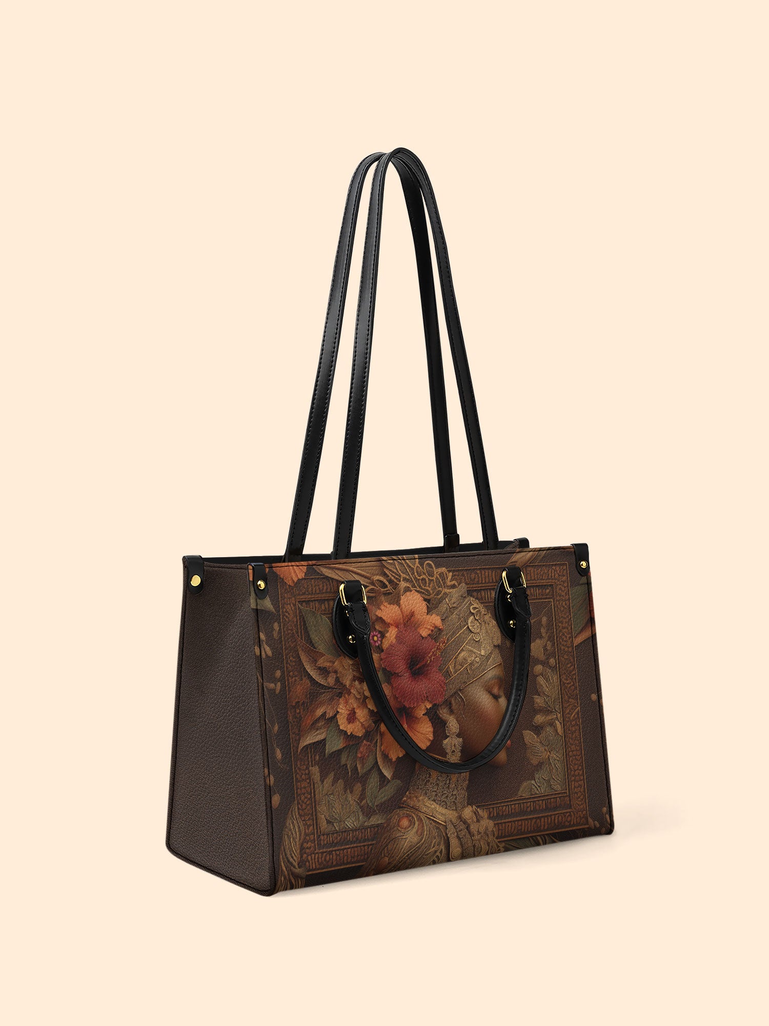 Hibiscus Royalty Premium Leather Handbag QR0HH047