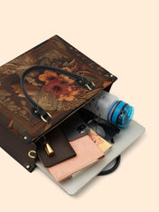 Hibiscus Royalty Premium Leather Handbag QR0HH047