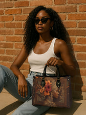 Hibiscus Royalty Premium Leather Handbag QR0HH047