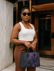 Midnight Crown Premium Leather Handbag QR0XD250