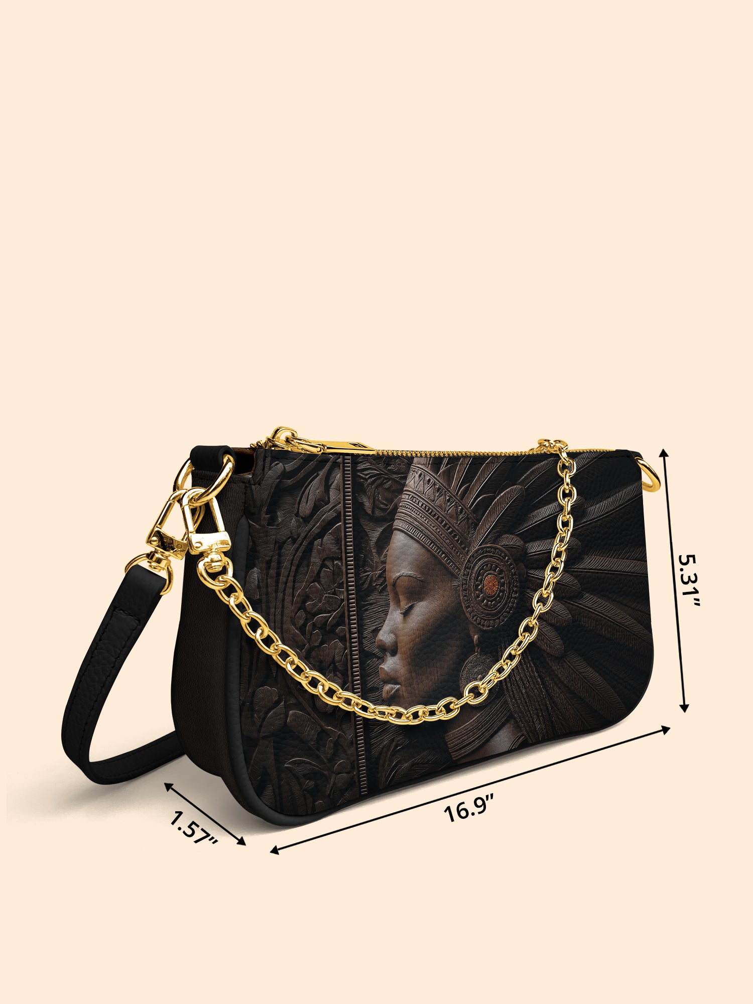 Ebony Crown Queen Classic Zip Pochette QR0XD281