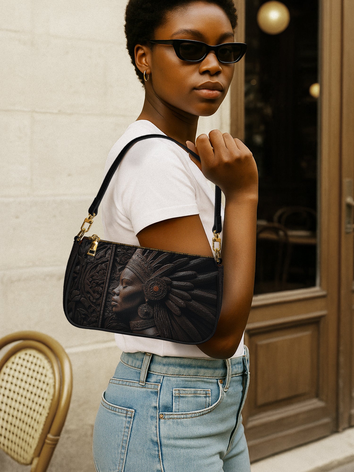 Ebony Crown Queen Classic Zip Pochette QR0XD281